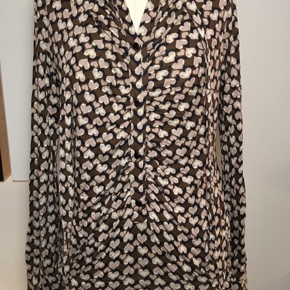 Heart long sleeve Zara front draped shirt
